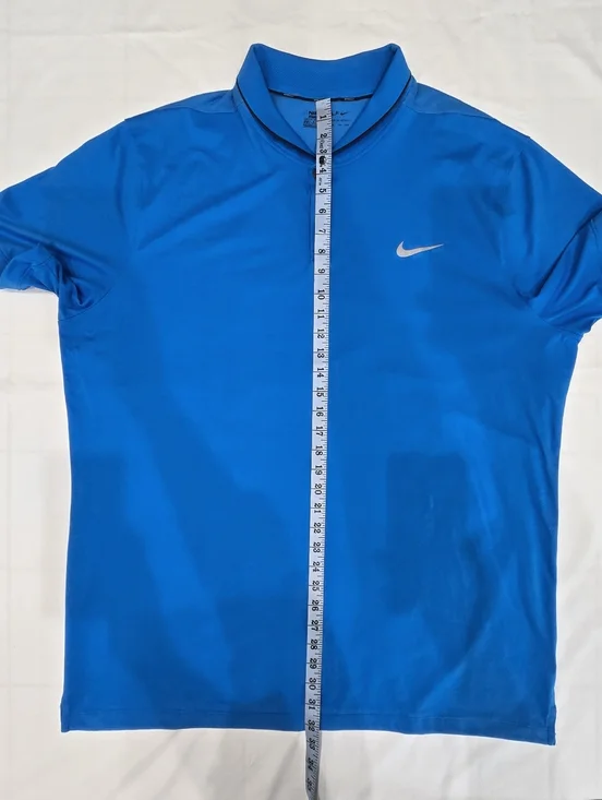 Nike Golf Dri Fit Blue Polo Shirt White Swoosh Stretch Standard FIt Mens XXL - Picture 4 of 8